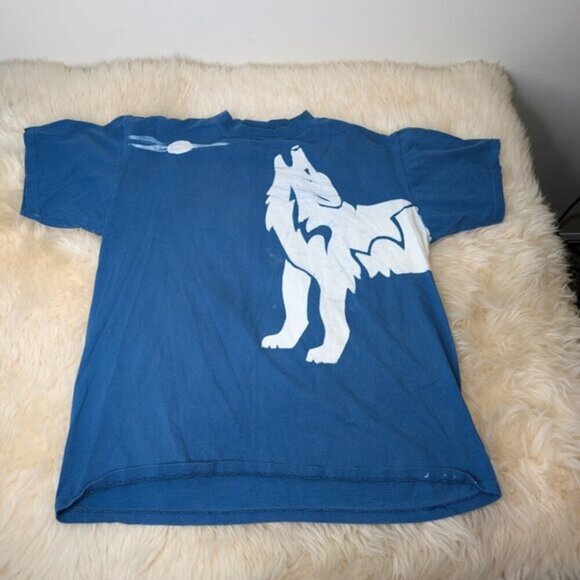 Vintage Single Stitch Wolf and Moon Graphic T Shirt Size XL - Picture 1 of 11